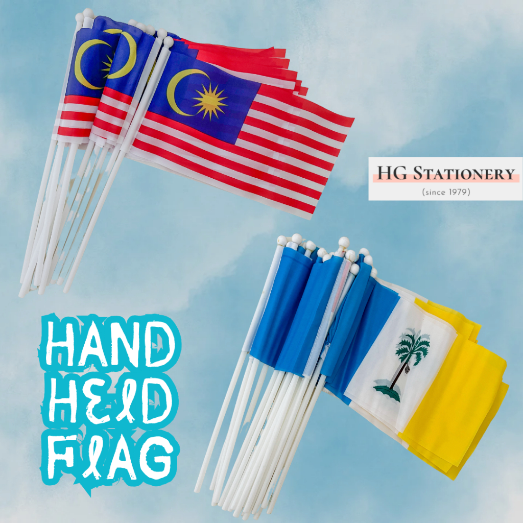 W26cm W50cm Hand Held Waving Malaysia Penang National Flag Bendera