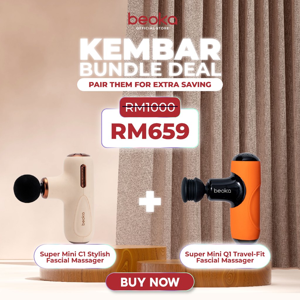 (Kembar Deal) Beoka Super Mini C1 / Beoka Super Mini Q1 Fascial Massage Gun Mesin Urut 按摩枪 Bundle Deal