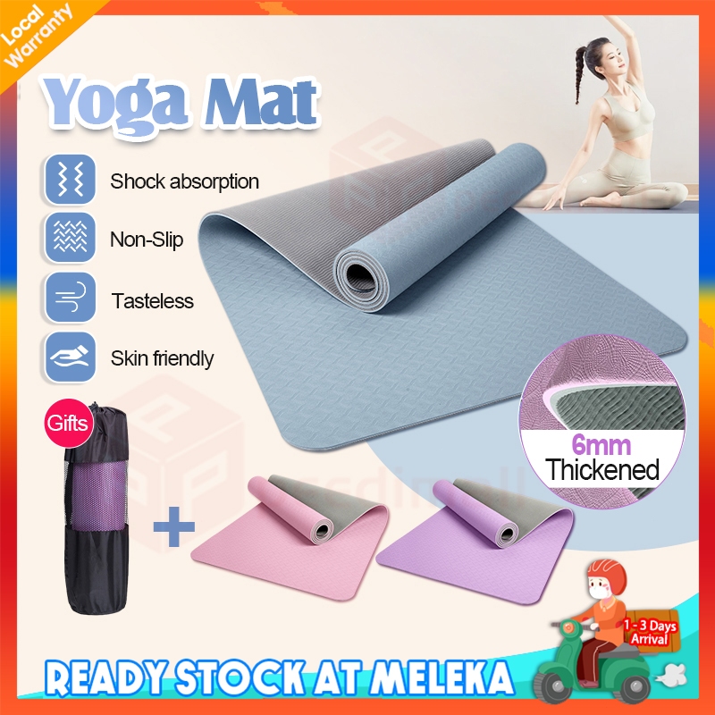 YOGA MAT NBR Non-Slip Mat Aerobic Home Workout GYM Fitness Exerciser EXTRA THICK FREE STRAP PACKAGE Beginner Double-Side