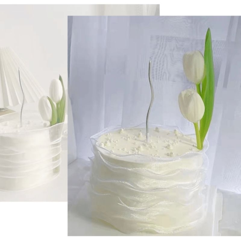 [READY STOCK] Curvy Modern Cut Luxury Candle Birthday Cake /Decoration / Number Candle Birthday Cake/ Colourful Candle