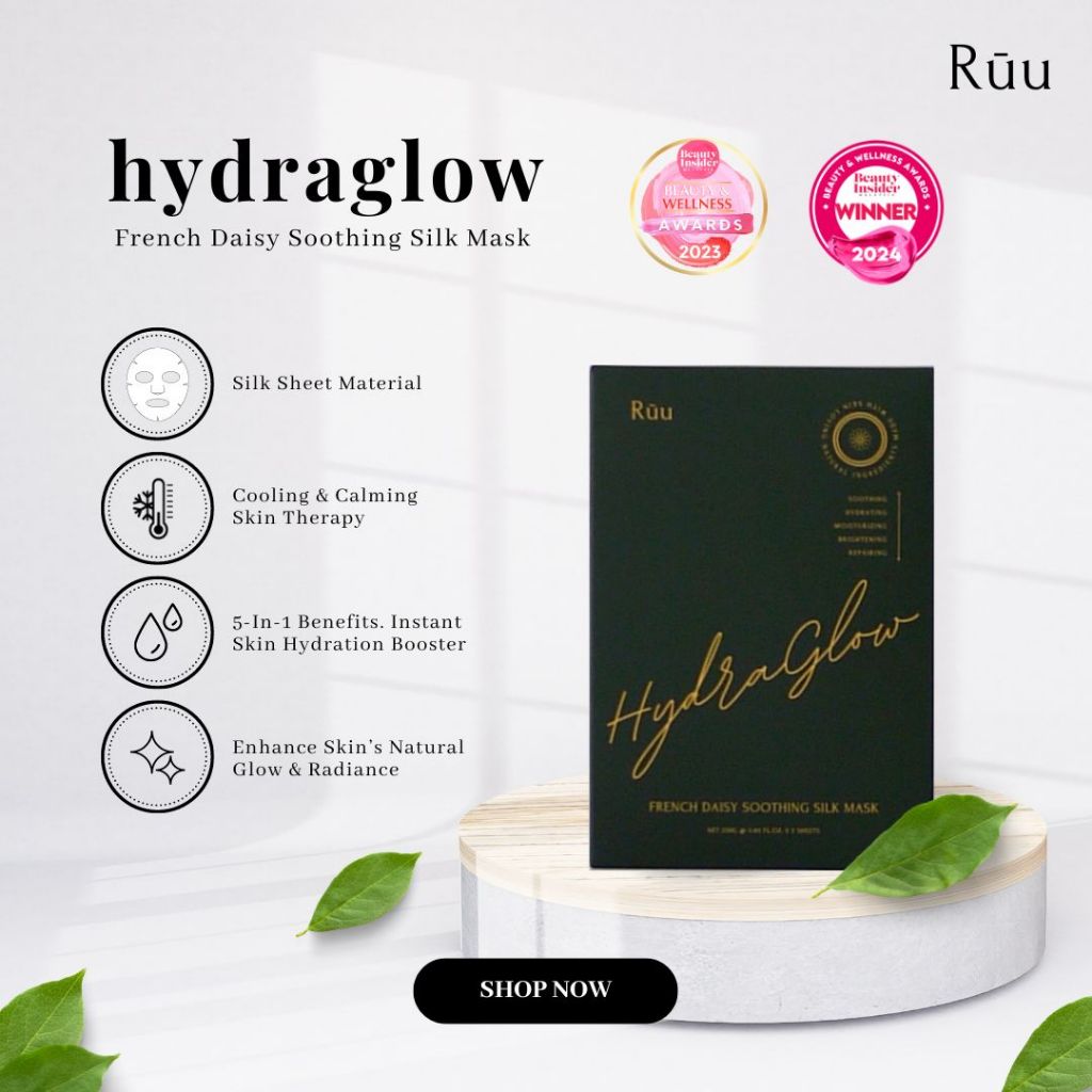Ruu HydraGlow French Daisy Soothing Silk Mask