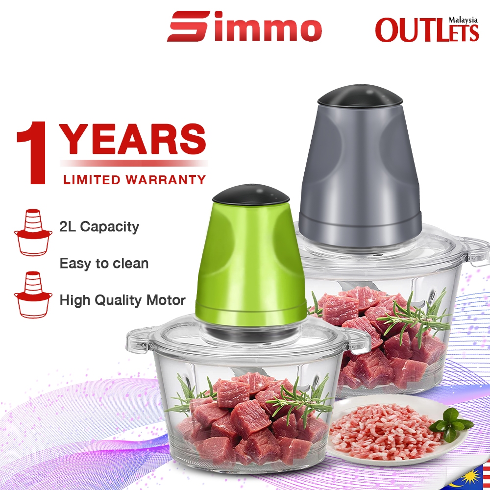 Simmo Chopper Blender Electric Meat Grinder Stainless Steel Food Processor Large Capacity Blender 絞肉機