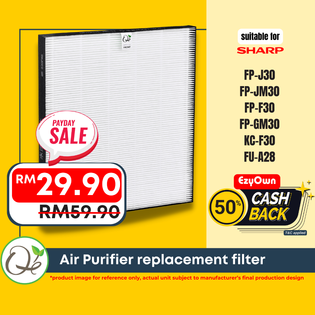 ORIGINAL / Qé fit SHARP FZ-F30HFE FU-Y28FE FPF30LH FPJ30LB FPJ30LA  FU-A28 Air Purifier HEPA filter