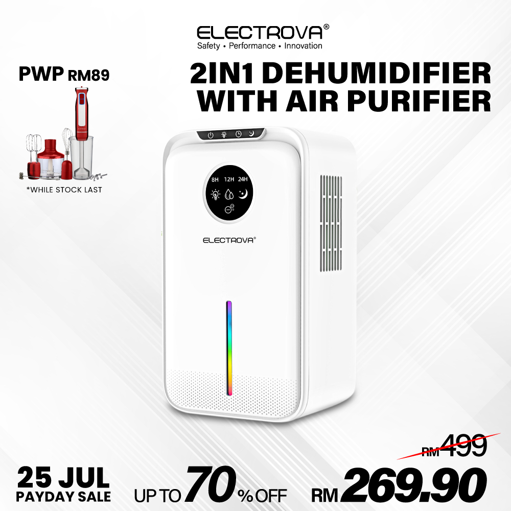 Electrova Portable 2 in 1 Dehumidifier & Air Purifier