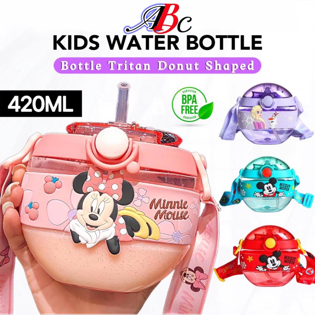 Kid Student Cartoon Straw Bottle Eco-friendly Water Bottles Drinking Bottle Cute Donut Water Bottle Jug 420ml