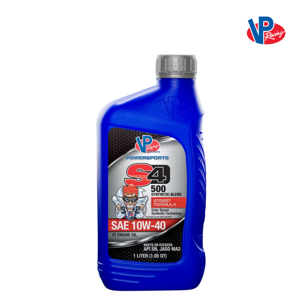 VP Racing S4-500 4T 10W-40 Synthetic Blend Street Formula Motorcycle Engine Oil (1Liter)