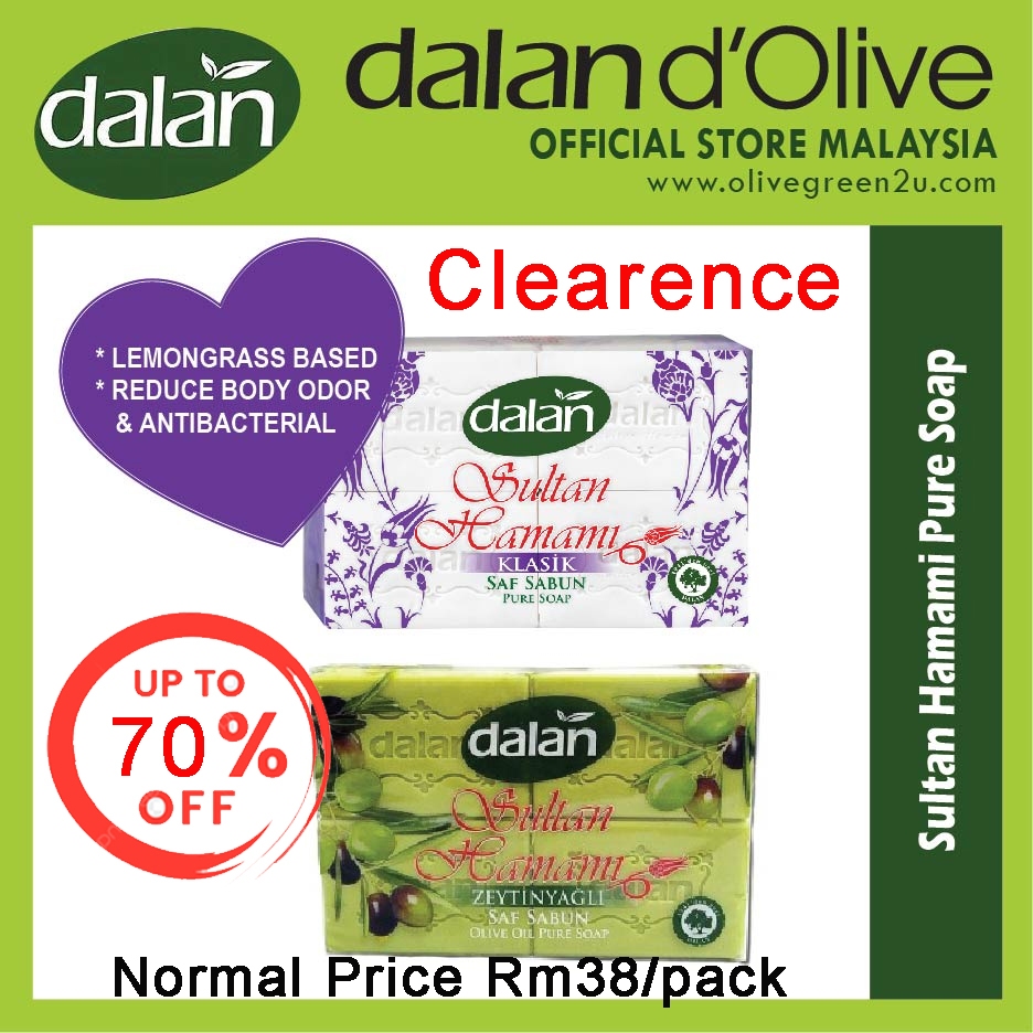 CLEARENCE - Dalan Sultan Hamami Pure Soap ( Classic 200g x4 / Olive Oil 175g x4 )