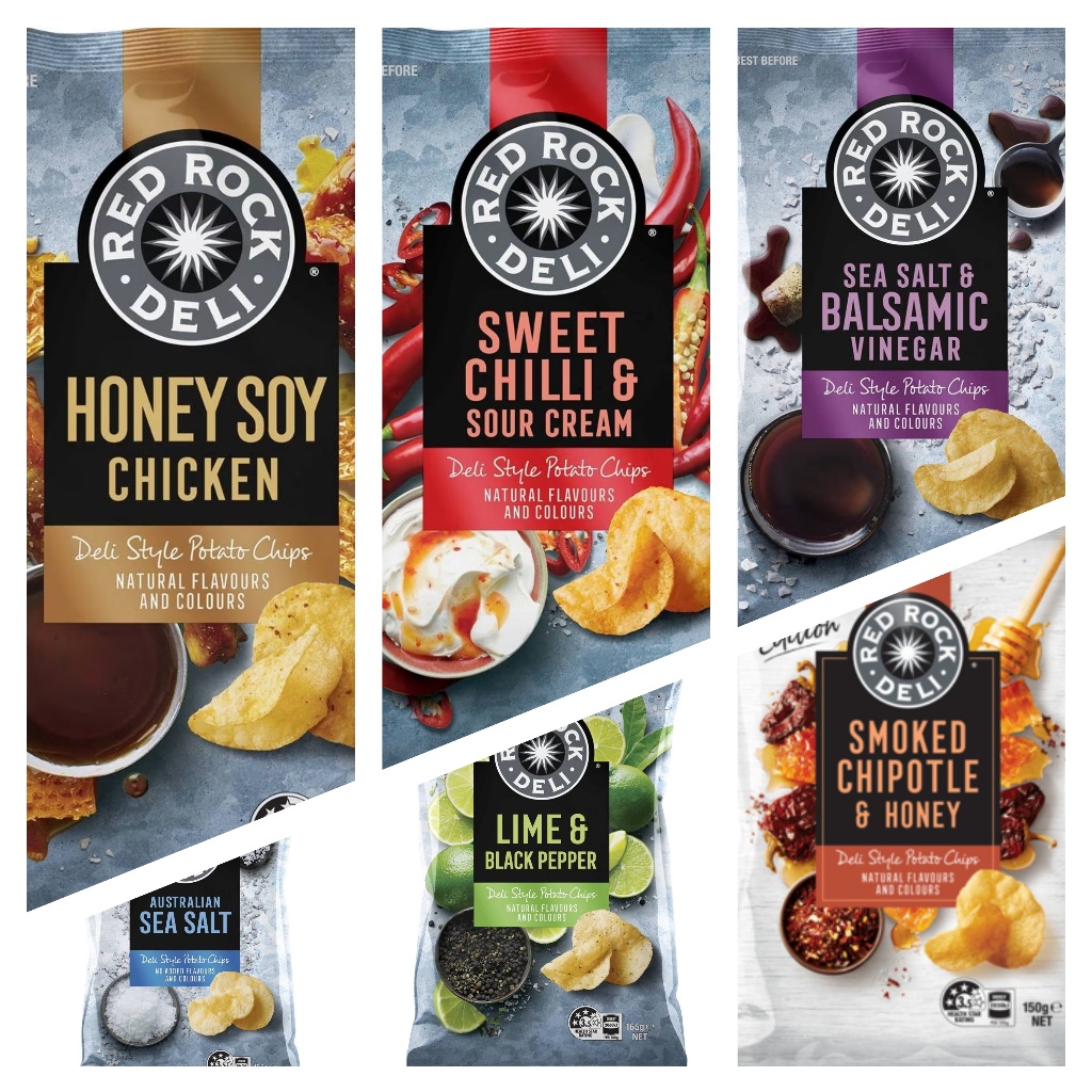 Red Rock Deli Potato Chips from AUS [ Honey Soy Chicken / Lime & Black Pepper / Sea Salt / Sweet Chili & Sour Cream / S