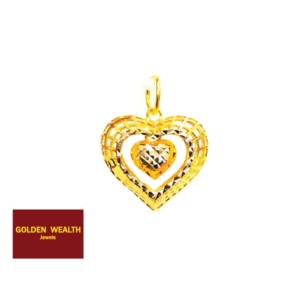 👍916 Gold Pendant Love Shape loket emas 916