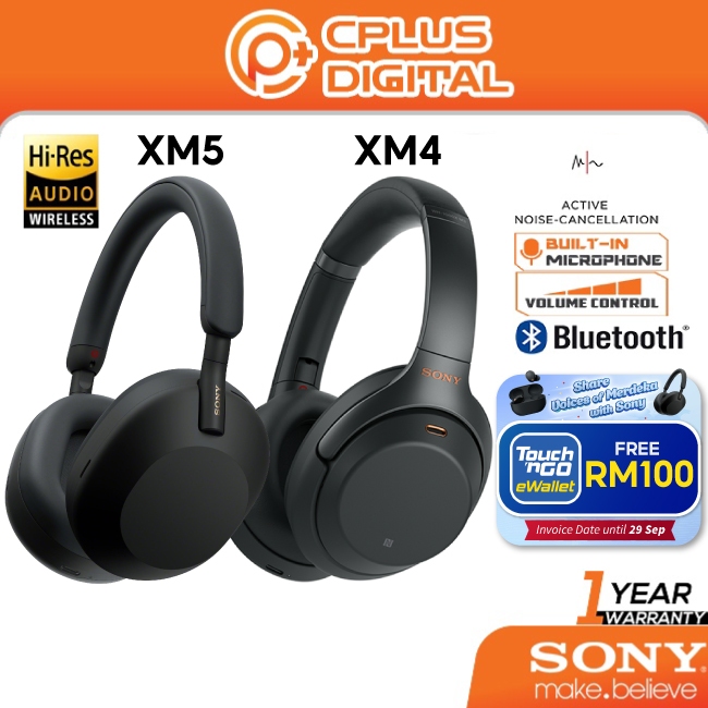 Sony WH-1000XM5/WH-1000XM4 Premium Wireless Bluetooth Active Noise Cancelling Headphones with Mic , Alexa Voice Control