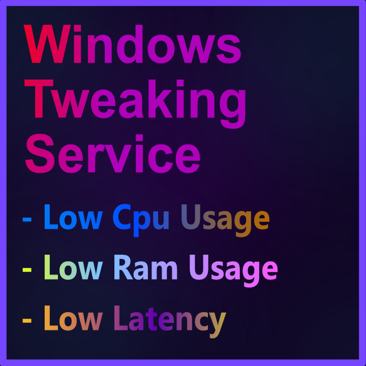 Windows Tweaking Service (Apex, Valorant, CS2, Rainbow Six Seige and etc)