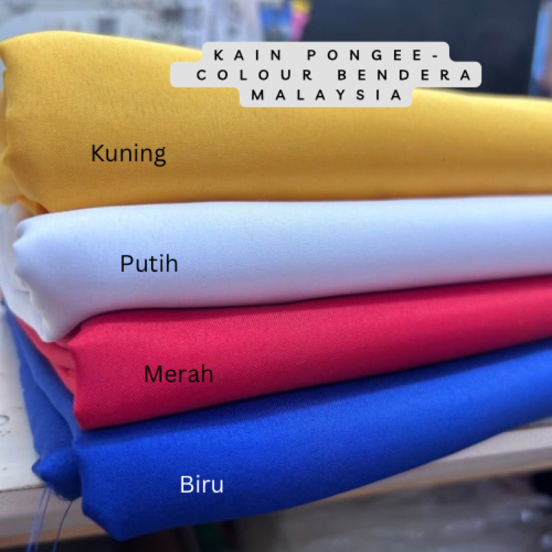 KAIN ELA PONGEE (CREPE) BIDANG 45" KAIN BENDERA