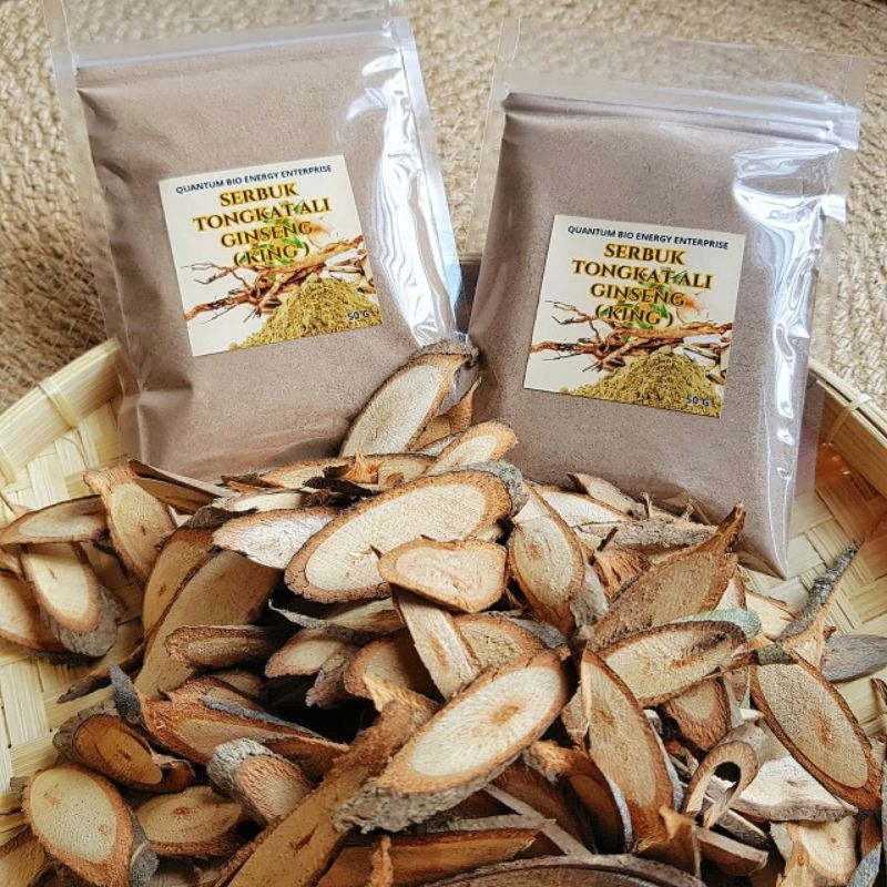 Tongkat Ali Ginseng (King) / Kepingan & Serbuk / Gred AAA / 100% BAHAGIAN AKAR / Lebih Berkesan