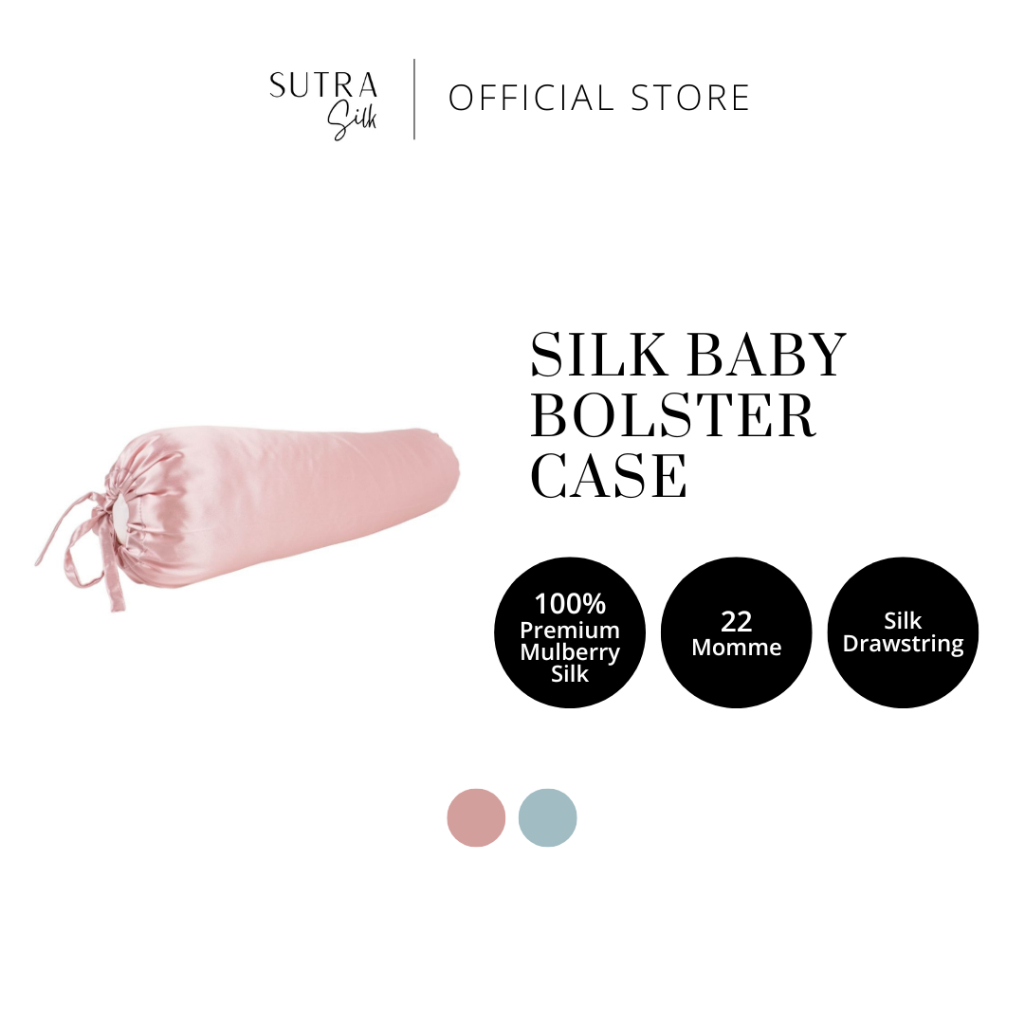 SUTRA SILK Silk Baby Bolster Case 53cm × 19cm Sarung Bantal Peluk Sutera Bayi