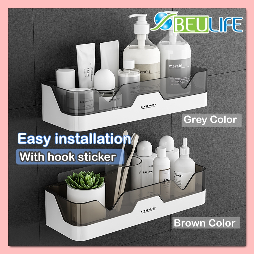 BEULIFE Bathroom Kitchen Wall Shelf Rack Bathroom Accessories Storage Rack Rak Dinding Bilik Mandi