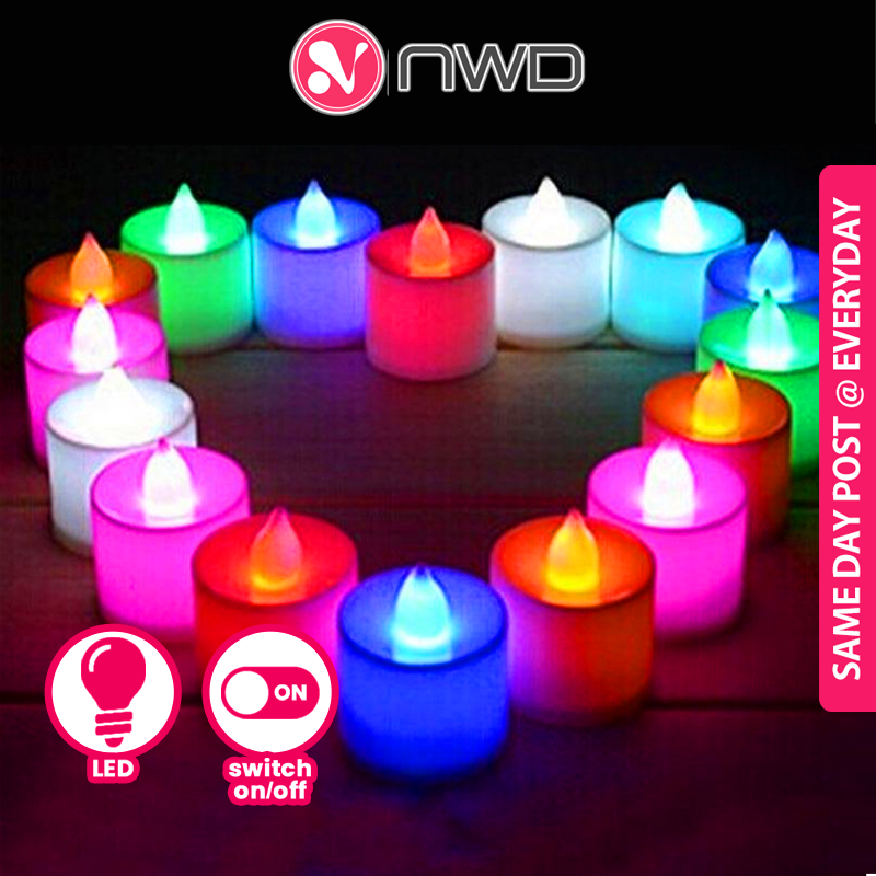 《 》Lampu Hiasan Raya LED Candle Flameless Decoration Battery Lights Colorful Tealight Diwali Ramadan Lilin 蜡烛灯