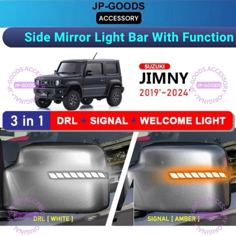 Suzuki Jimny JB74 2018 - 2024 Side Mirror Led Dragon Scale Running Signal / DRL / Welcome Light Scanning