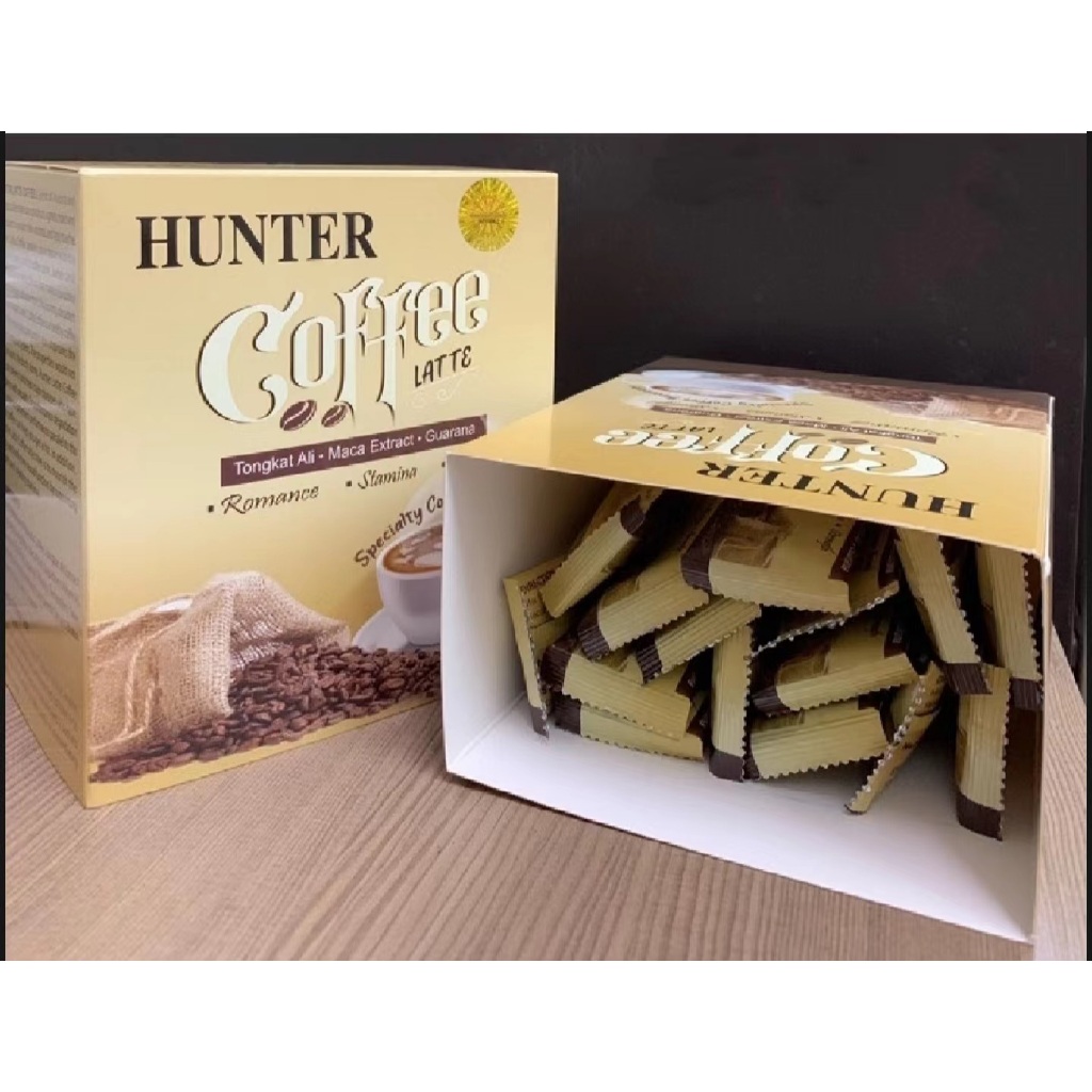 Hunter Coffee Latte️ TONGKAT ALI DRINK (15 sachet per Box) 猎人拉铁咖啡 原装正品 （1盒15包)