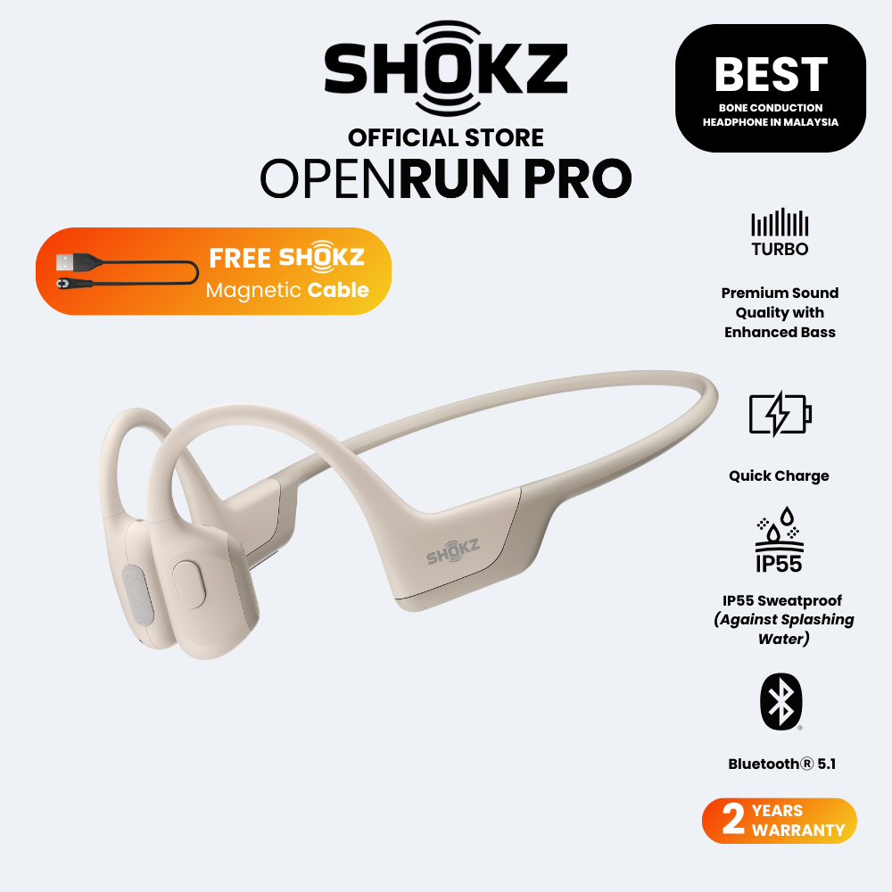 Shokz OpenRun Pro Premium Bone Conduction Sweat Resistant Bluetooth Sport Wireless Headphones (S810)