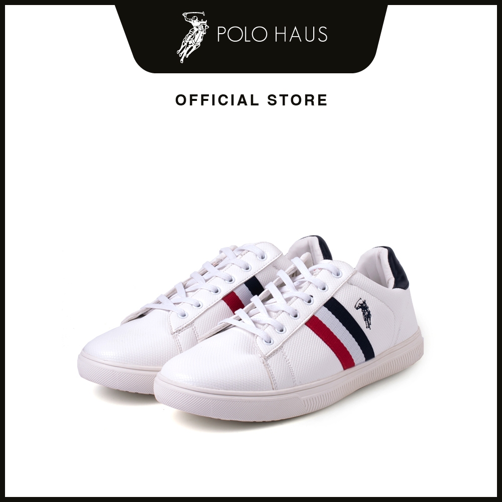 POLO Mens White Lace up Sneaker Shoes B8238-SN1-0P