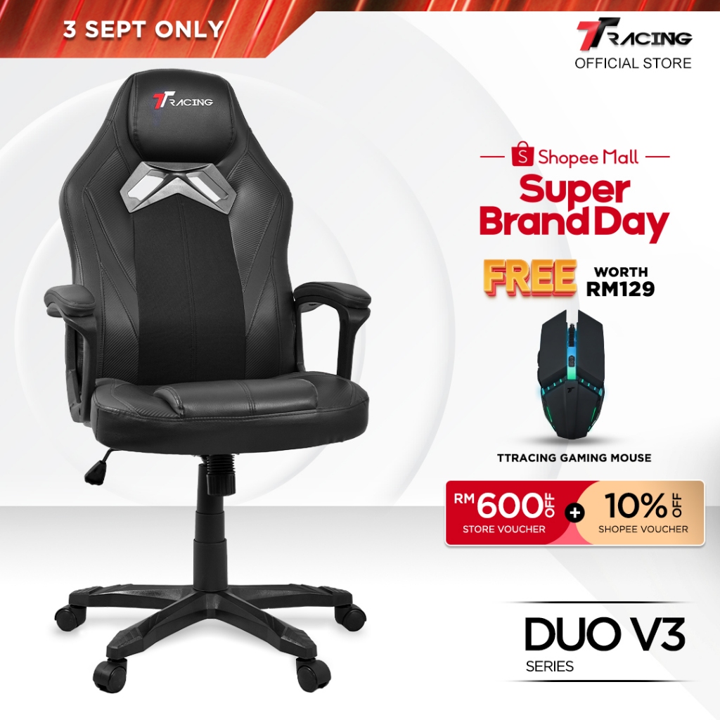 TTRacing Duo V3 Duo V4 Pro Gaming Chair Ergonomic Office Chair Kerusi Gaming Seat - 2 Years Official Warranty