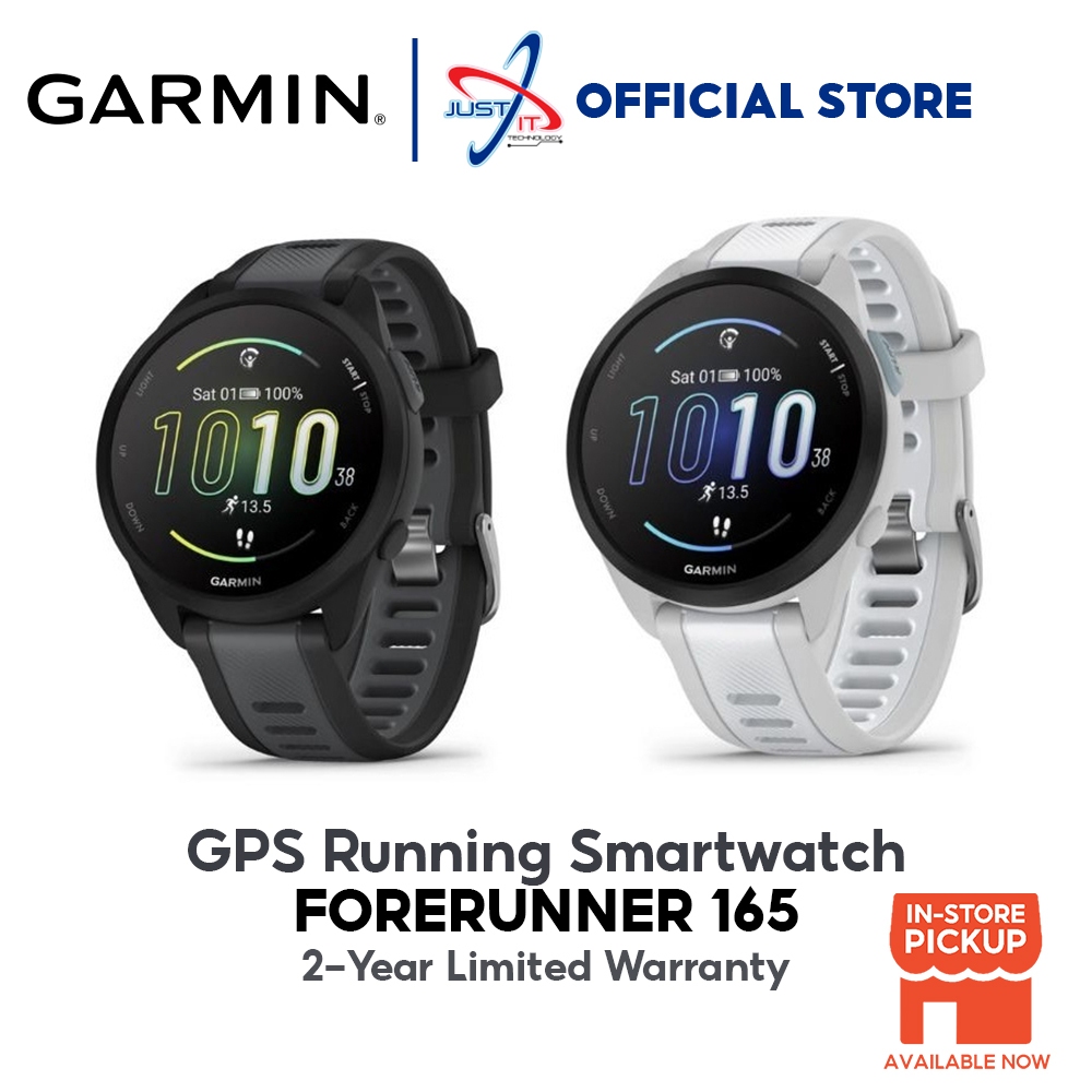 Garmin Forerunner 165 GPS Running Smartwatch - Black / Mist Gray