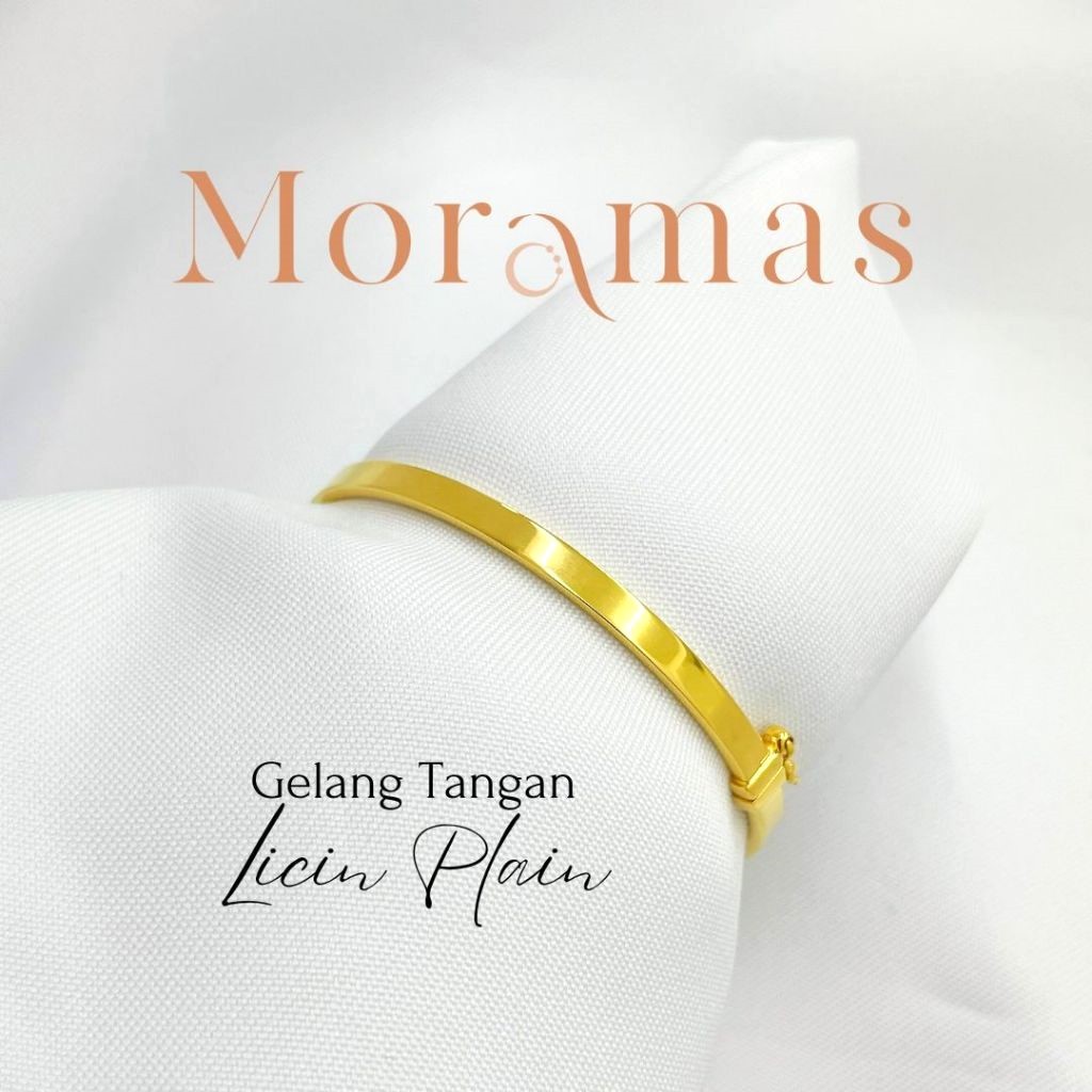 Moramas PLAIN LIGHTNING Bangle 916 Gold/ Gelang Tangan LICIN KILAT Emas 916/ 光身手镯916金