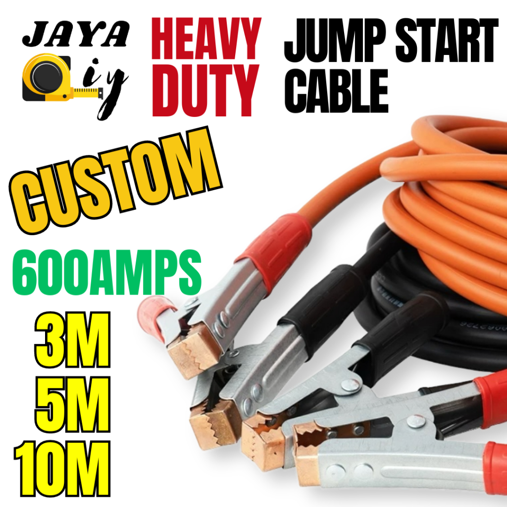 600AMP [HEAVY DUTY] SOLID THICK JUMPER/BOOSTER START CABLE FOR CAR & LORRY 3M , 5M ,10M