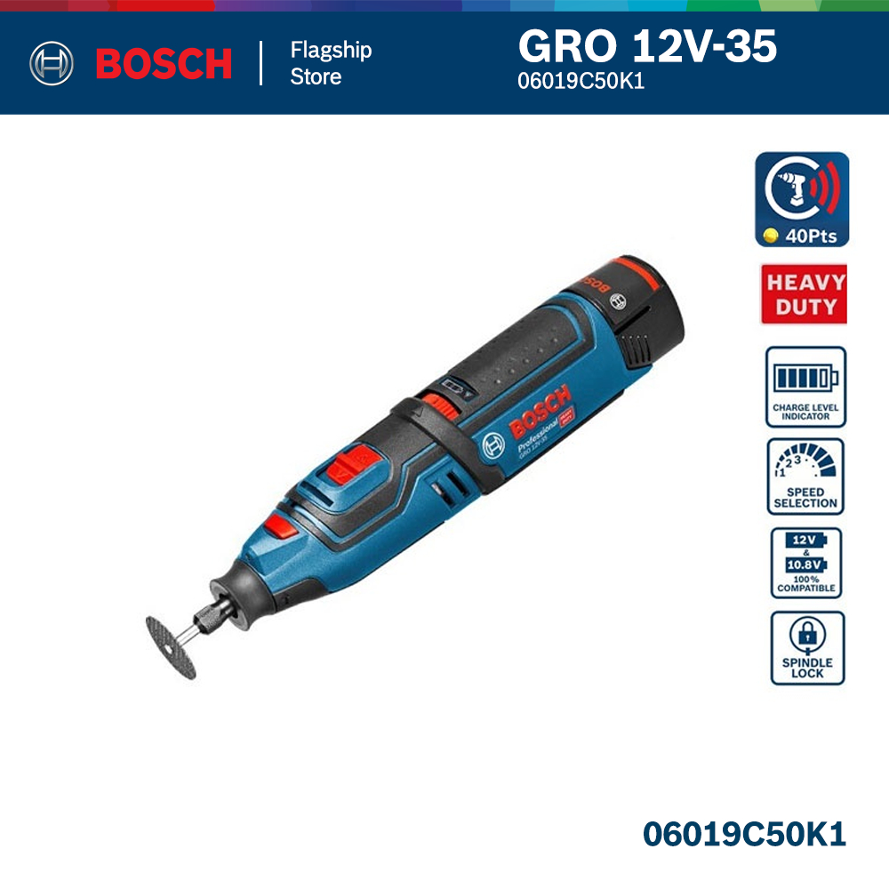BOSCH GRO 12V-35 SOLO Professional Cordless Rotary Tool - 06019C50K1