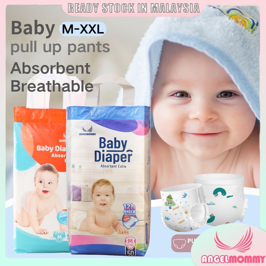 Angel Mommy Pull-Up Pants Premium Diapers Size-S M L XL XXL XXXL 50PCS baby diapers D0011-12