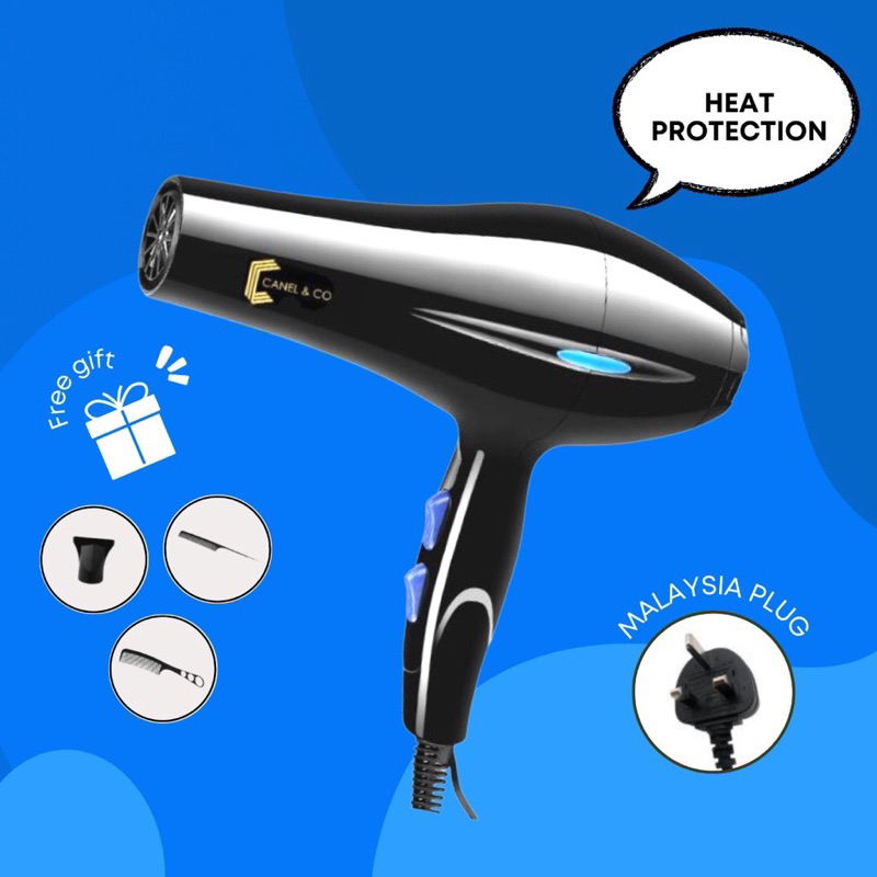 CANEL&CO [4in1] Professional Blue Ray Ionic Tech 2200 Hair Dryer Saloon 850W Strong Wind Pengering Rambut Hairdryer