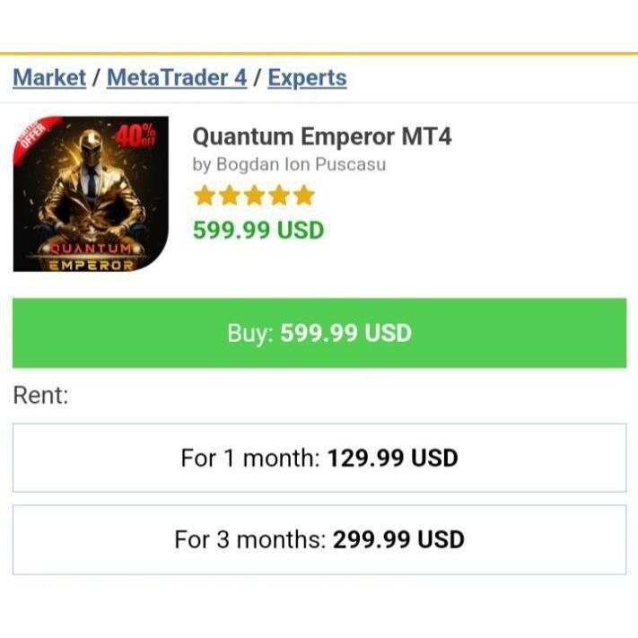 Quantum Emperor EA V4 Latest Version(NO DLL) For MT4