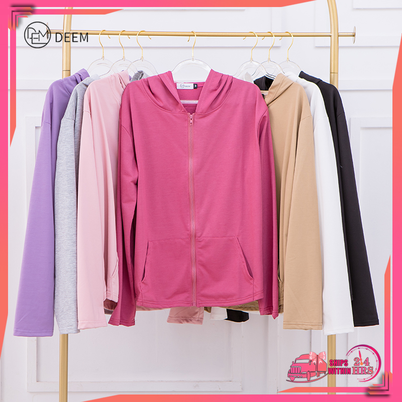 DEEM baju jaket perempuan jacket women plus size long sleeve fashion hoodie zipper korean style