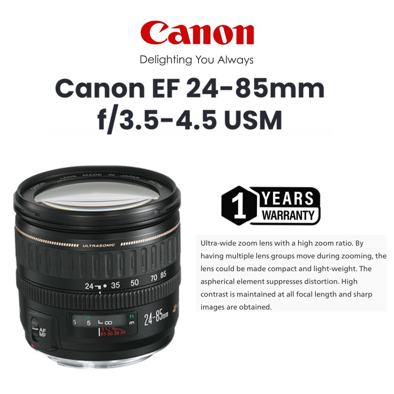 CANON 24-85mm F/3.5-4.5 USM Lens ULTRASONIC FULL FRAME LENS Original (1 years warranty)