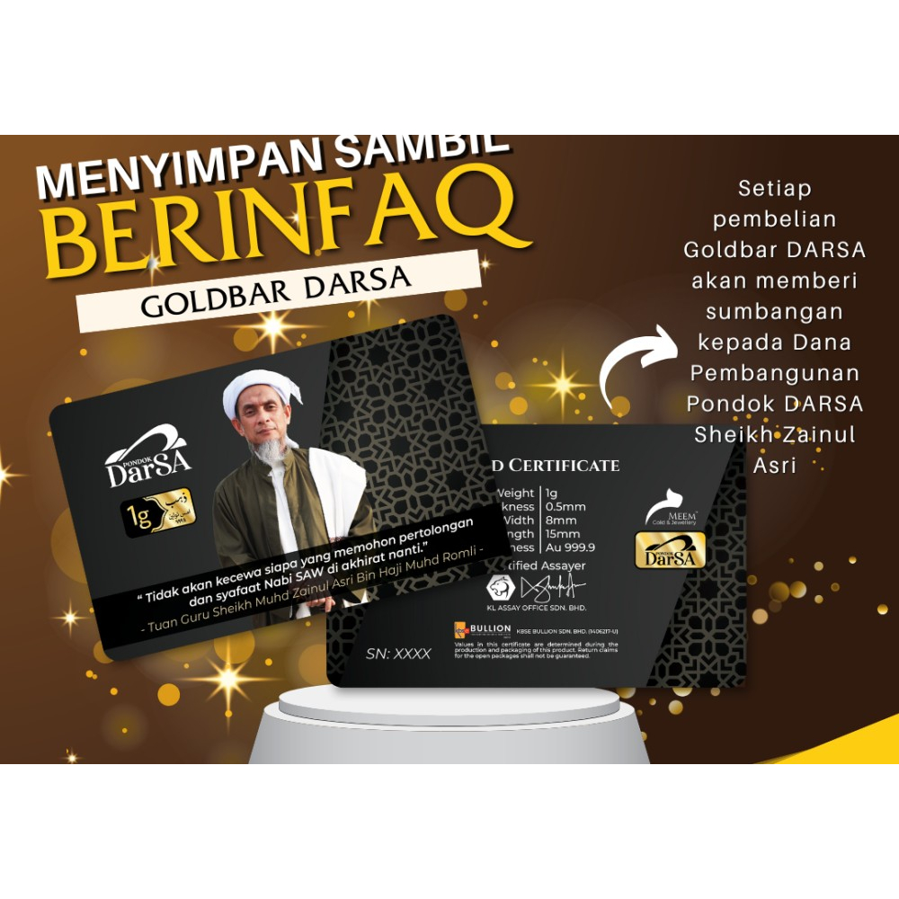 Meem Gold Au999.9 24K -Set 1 Gram Edisi Terhad DarSa with Box