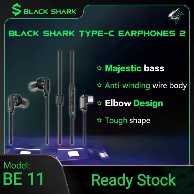 BlackShark BE09 3.5mm Jack Earphone2 BE11 USB-C Gaming Headphone With Microphone Volume Control For BS 3 Pro