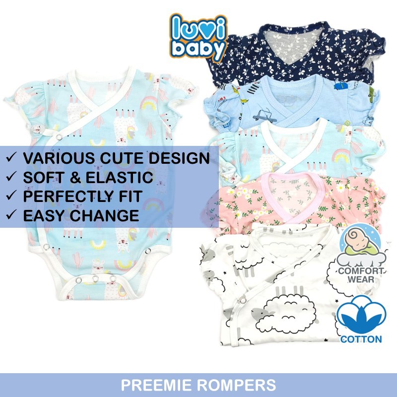 Luvi Baby Premature Baby Romper Preemie Bodysuits Baju Bayi Pramatang Rompers Cute Baby Clothing