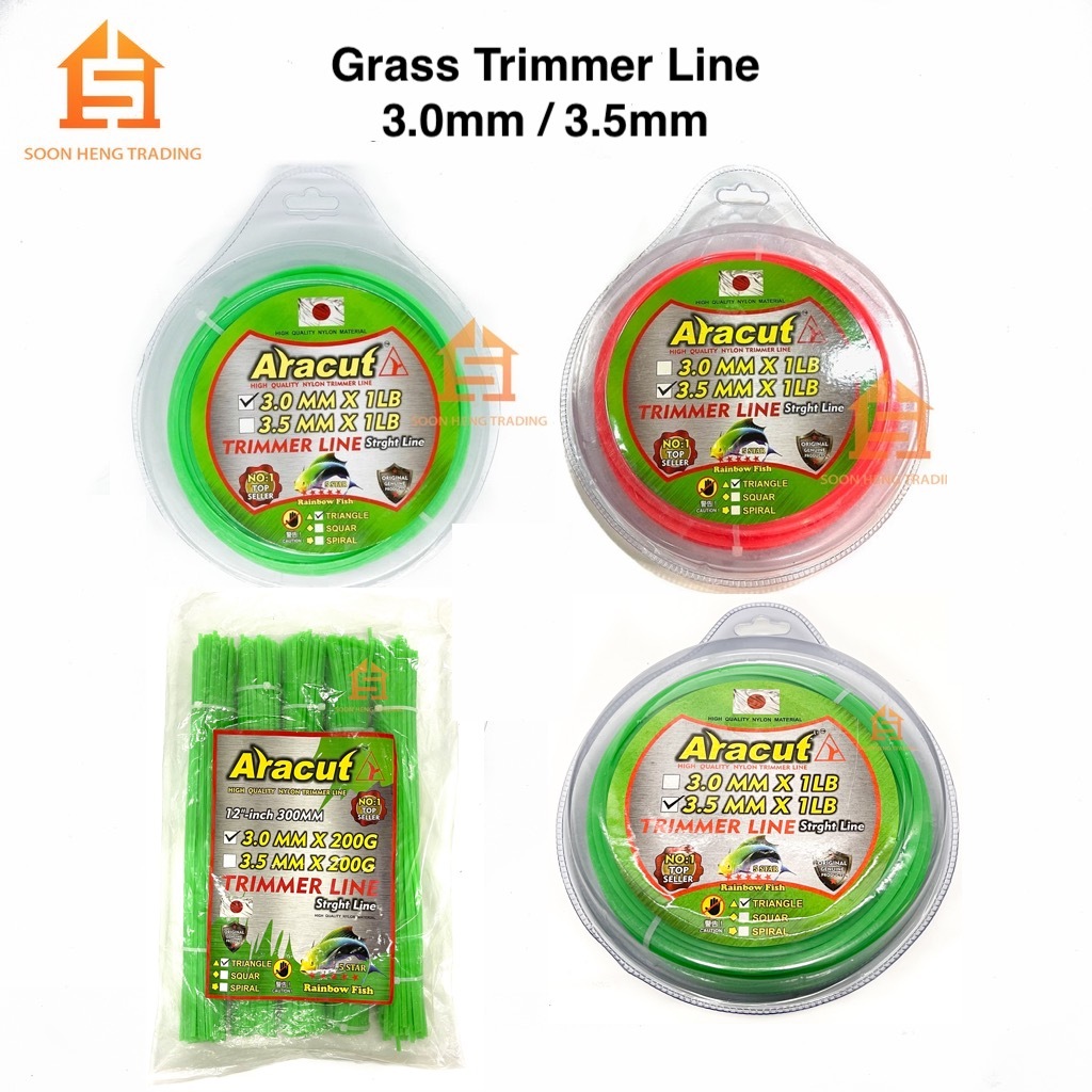 [READY STOCK] Nylon Grass Trimmer Line [3.0mm, 3.5mm Triangle] / Tali Mesin Rumput / Tali Potong Rumput