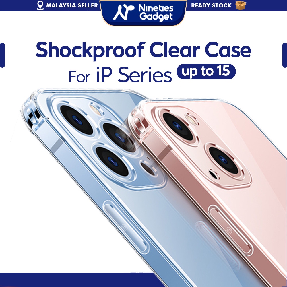 iP 15 14 13 Pro Max Plus 12 11 Mini XS Max XR X 8P 7P 8 Shockproof Anti Drop Clear Transparent Phone Case Casing Cover