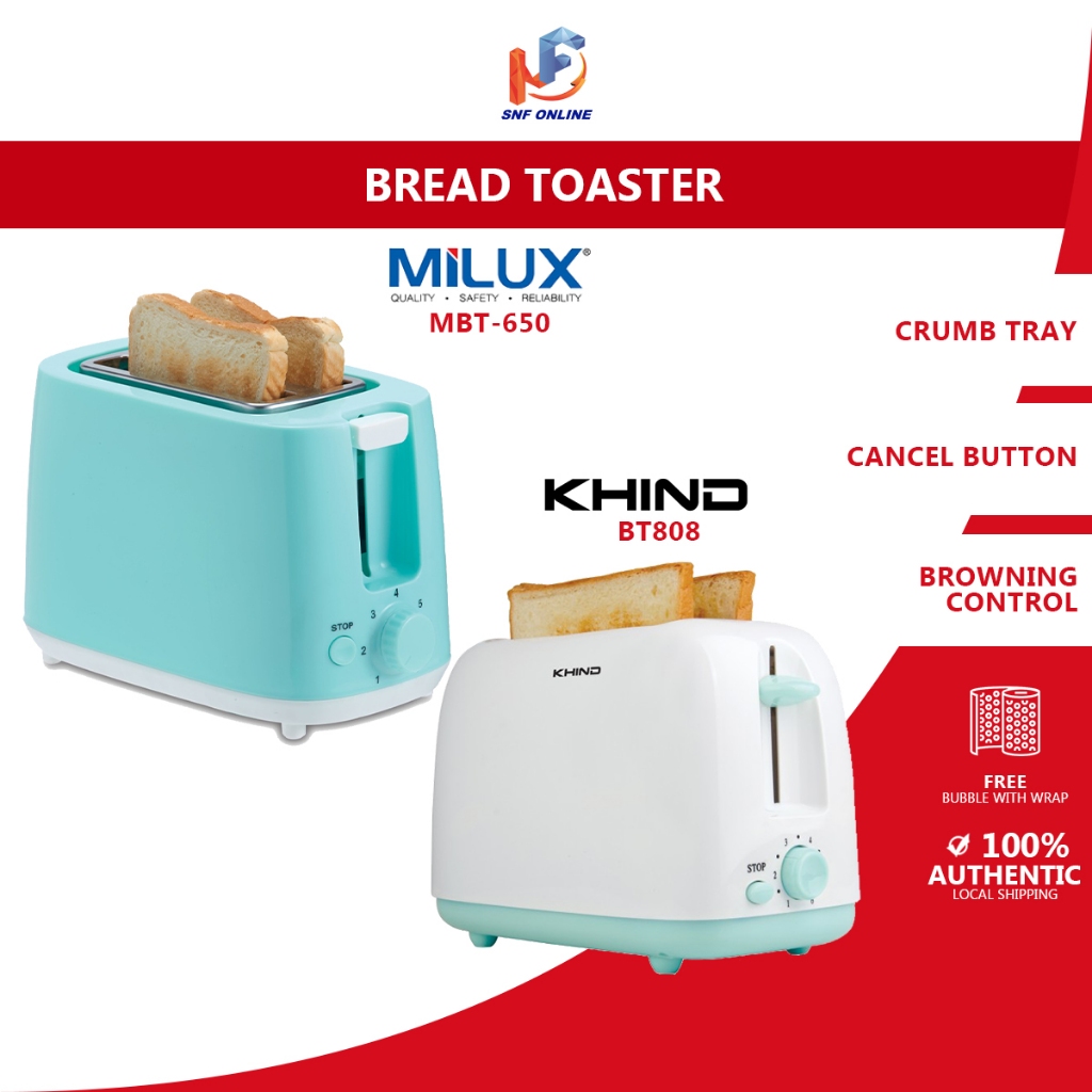 Khind / Milux Bread Toaster - Midori Series Pembakar Roti BT808 MBT-650