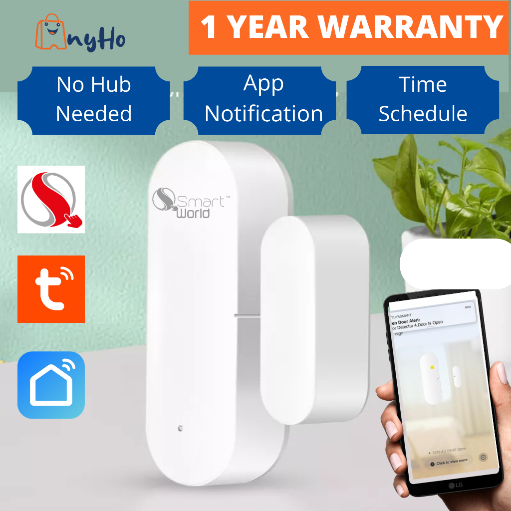 TUYA SMART WORLD WIFI Door Sensor Wireless Magnetic Window Open Entry Alert Home Security Detector