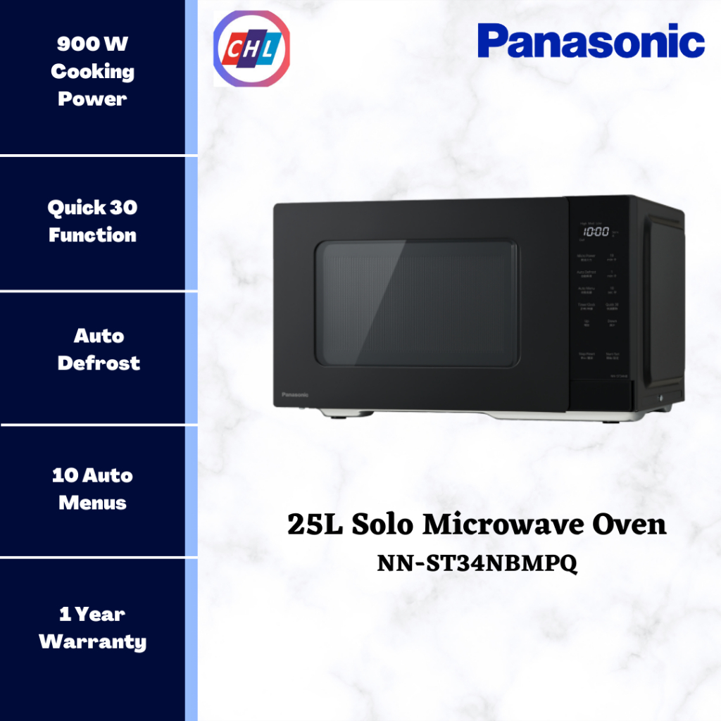 PANASONIC (AUTHORISED DEALER) 25L DIGITAL MICROWAVE OVEN NN-ST34NBMPQ [REPLACEMENT FOR NN-ST34HBMPQ] - 1 YEAR WARRANTY