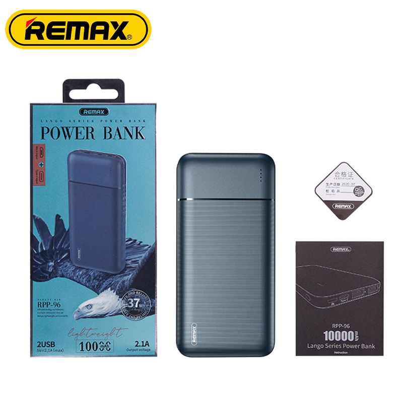 【1 YEAR WARRANTY 】 REMAX 10000MAH POWERBANK QUICK CHARGE DUAL OUTPUT SLIM & PORTABLE SUCHY SERIES RPP-96 POWER BANK