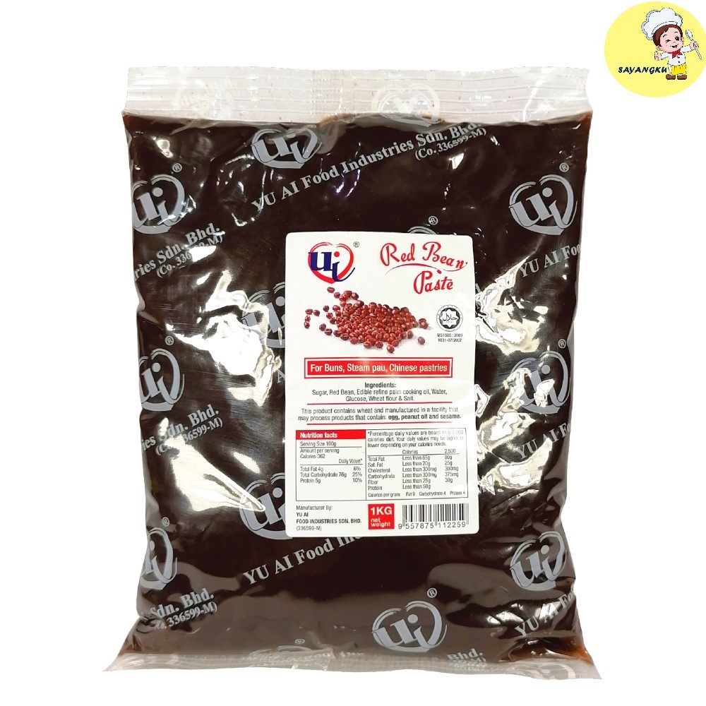 Yu Ai Red Bean Paste 1KG / Halal Certified Red Bean Paste Bun Filling