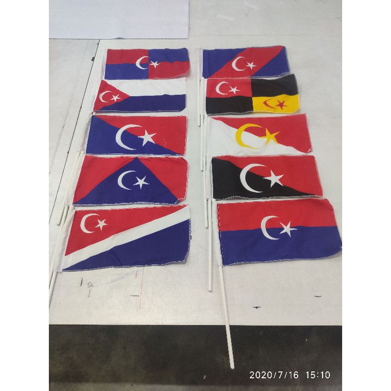 (Cotton) Bendera Tangan/Hand flag Johor Daerah *Ready Stock*