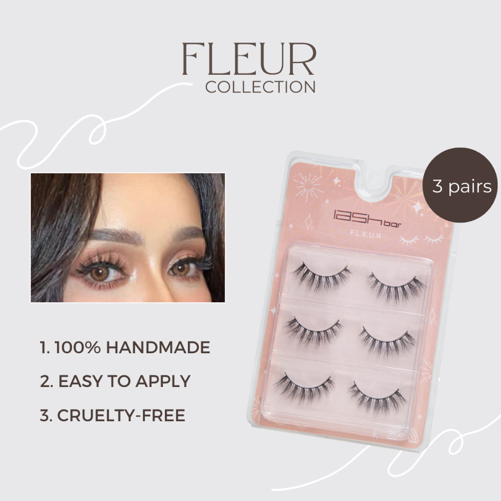 [Ready Stock] LASH BAR 3 Pairs 3D Handmade Messy Look False Eyelashes Bulu Mata Palsu