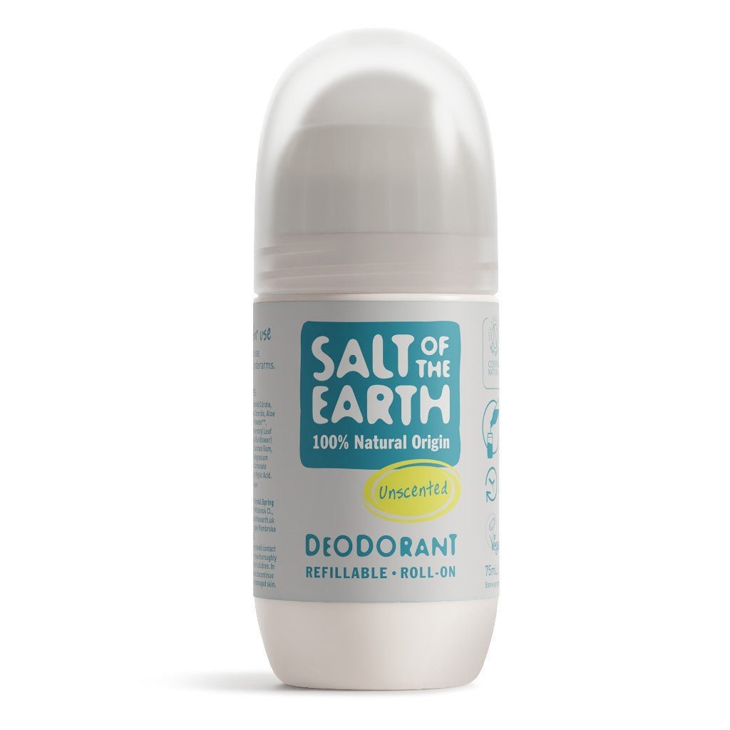 Salt Of The Earth Unscented Natural Refillable Roll-On Deodorant (75ml)