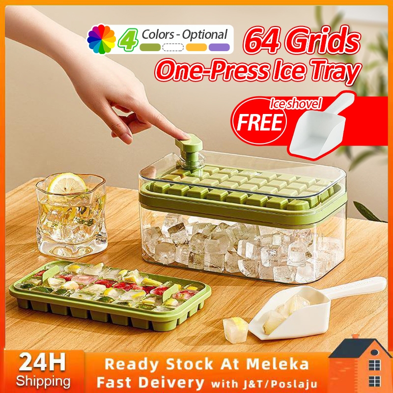 64 Grid ICE Cube Maker Mould ICE Cube Tray With Top Cover Silicone ICE Cube Mould Silikon Dulang Ais Dengan Penutup 制冰盒