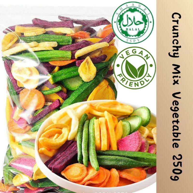 (Halal 250g Dried Vegetable snack) Kerepek Sayur Kering Healthy Snack diet snack ready eat buah kering 果蔬干Snack Viral