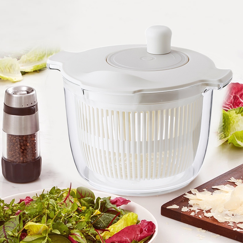 Locaupin Rotary Salad Spinner Dehydrated Machine Manual Salad Dehydrator  Vegetable Colander Water Drain Basket